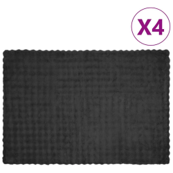 vidaXL Mākslīgā truša kažokādas sega 4 pcs Tumši pelēks 150 x 220 cm
