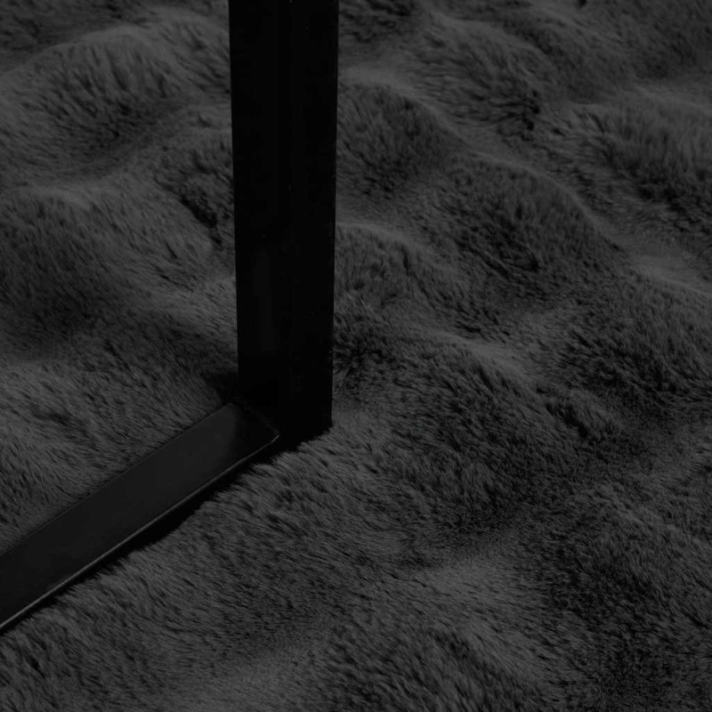 vidaXL Mākslīgā truša kažokādas sega 4 pcs Tumši pelēks 150 x 220 cm