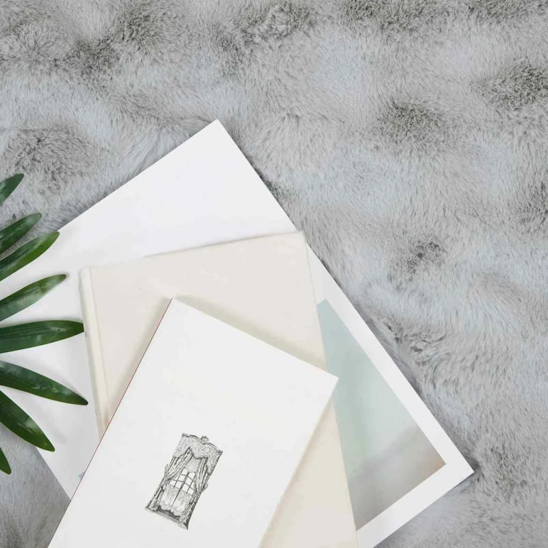 vidaXL Mākslīgā truša kažokādas sega 4 pcs Pelēka 130 x 150 cm