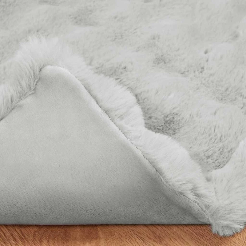 vidaXL Mākslīgā truša kažokādas sega 4 pcs Pelēka 150 x 220 cm