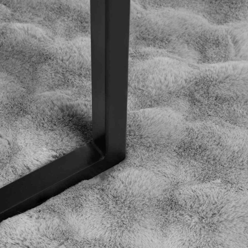 vidaXL Mākslīgā truša kažokādas sega 4 pcs Pelēka 240 x 270 cm