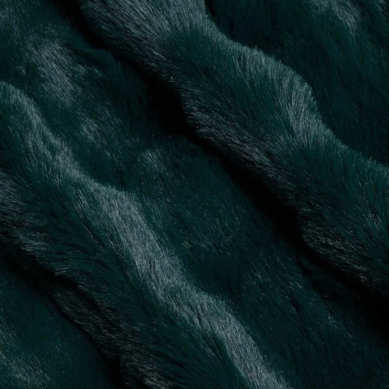 vidaXL Mākslīgā truša kažokādas sega 4 pcs Tumši zaļš 130 x 150 cm