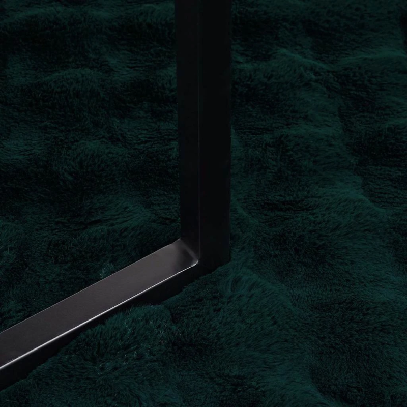 vidaXL Mākslīgā truša kažokādas sega 4 pcs Tumši zaļš 220 x 240 cm