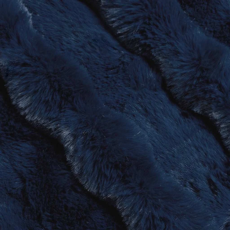 vidaXL Mākslīgā truša kažokādas sega 4 pcs Jūras zila 130 x 150 cm