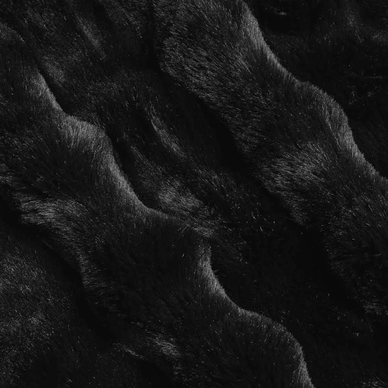 vidaXL Mākslīgā truša kažokādas sega 4 pcs Melna 150 x 220 cm