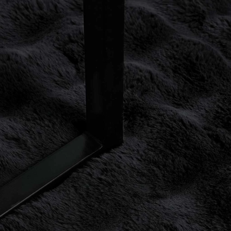 vidaXL Mākslīgā truša kažokādas sega 4 pcs Melna 240 x 270 cm