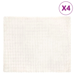 vidaXL Mākslīgā truša kažokādas sega 4 pcs Balts 220 x 240 cm