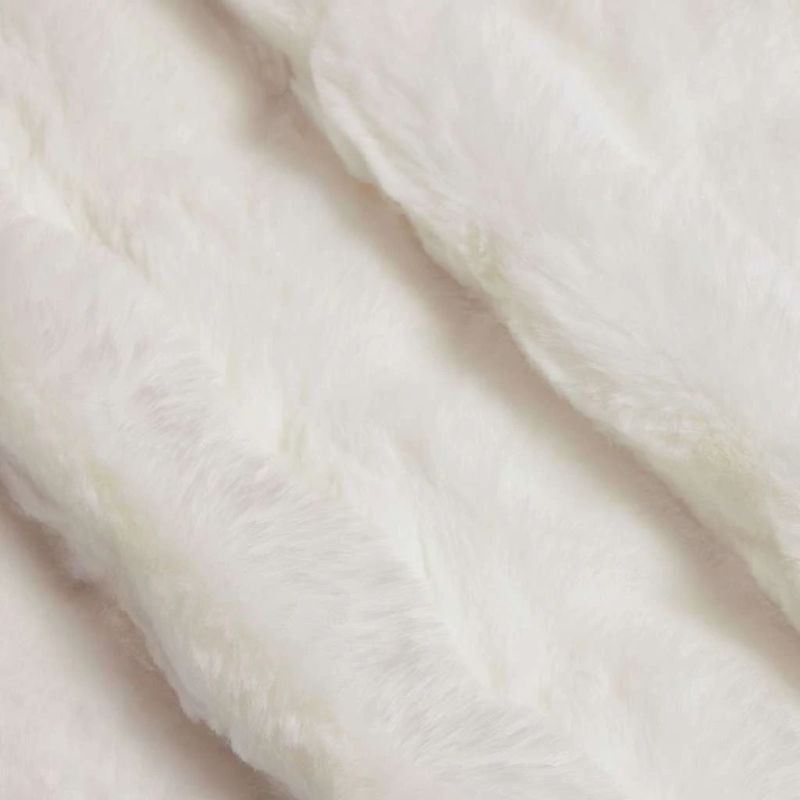 vidaXL Mākslīgā truša kažokādas sega 4 pcs Balts 220 x 240 cm