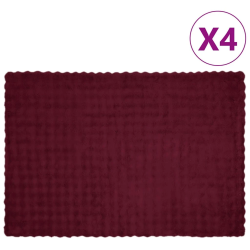 vidaXL Mākslīgā truša kažokādas sega 4 pcs Bordo sarkans 150 x 220 cm
