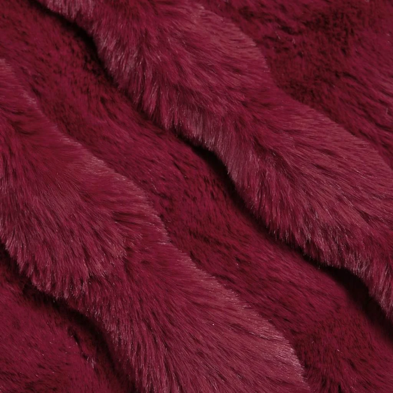 vidaXL Mākslīgā truša kažokādas sega 4 pcs Bordo sarkans 220 x 240 cm