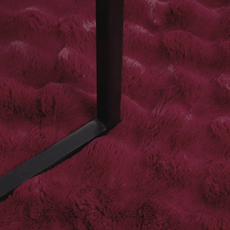 vidaXL Mākslīgā truša kažokādas sega 4 pcs Bordo sarkans 240 x 270 cm