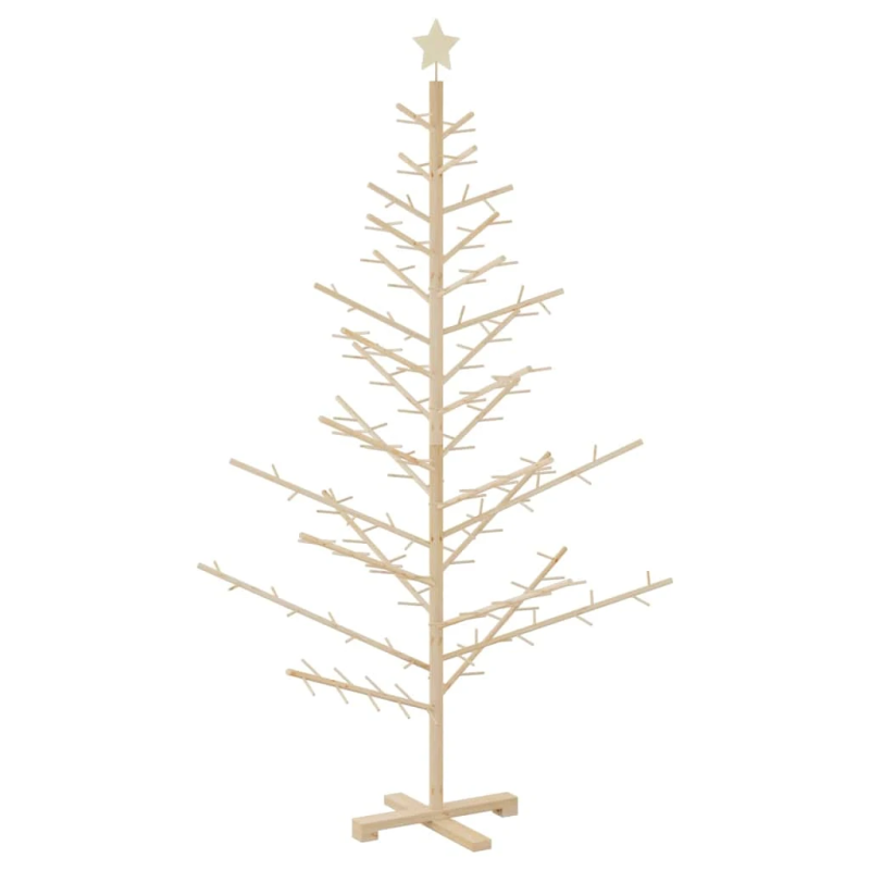 vidaXL Koka Ziemassvētku koks Dabiska 180 cm Priedes masīvkoks