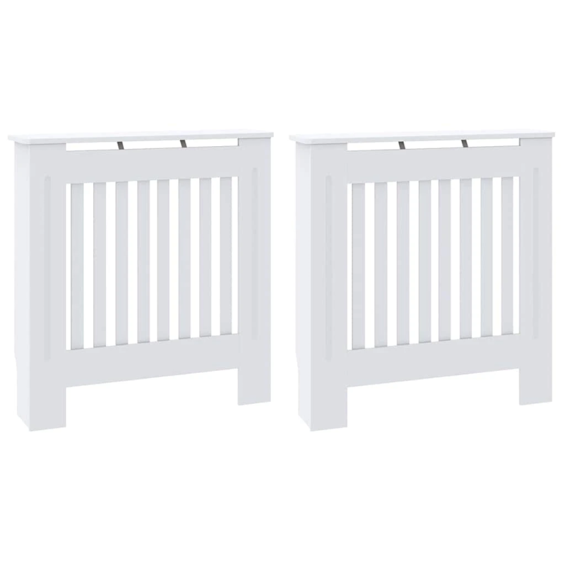 vidaXL Radiatora Vāks 2 pcs Balts 78 x 19 x 81,5cm Inženierijas koks