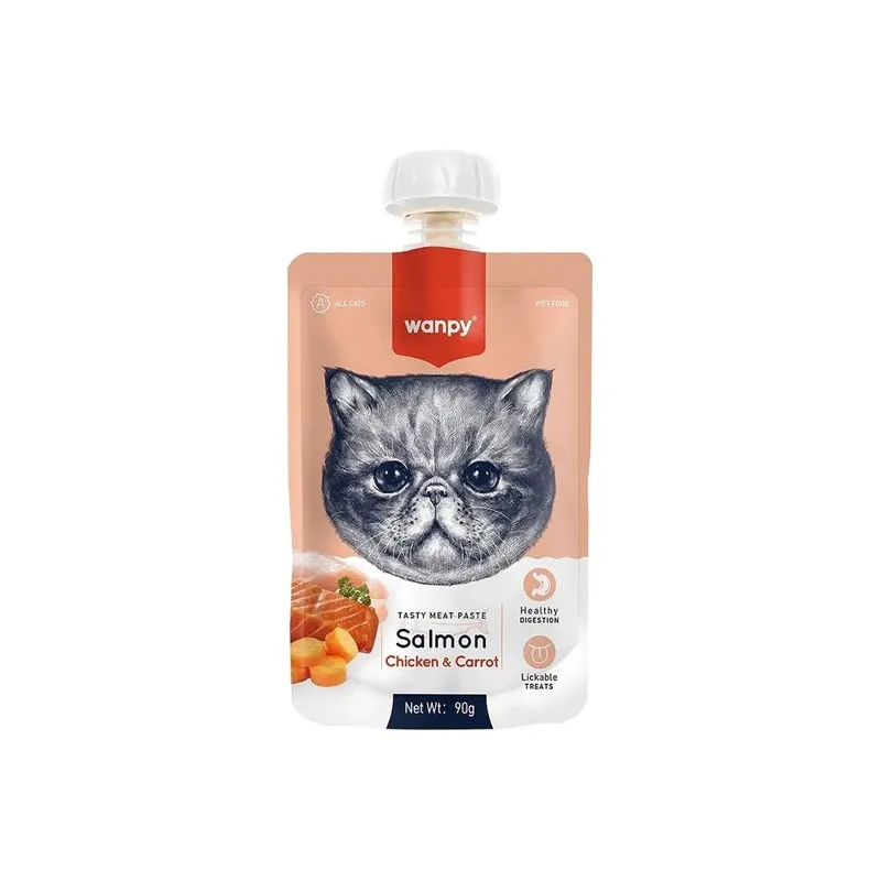 Kārumi kaķiem Wanpy, vistas gaļa-lasis-burkāns, 0.09 kg