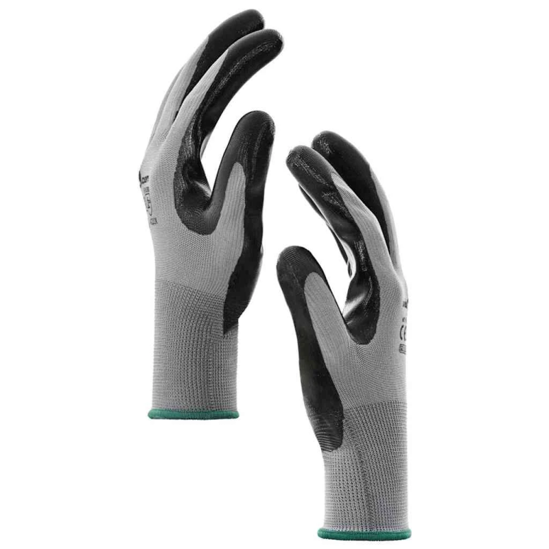 vidaXL Darba cimdi 24 pcs Pelēks un melns 11 - XXL Poliesters