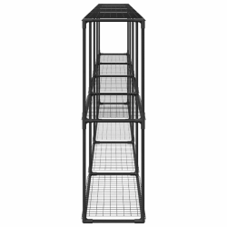 vidaXL 3-Tīkla Augu Statīvs Melna 400 x 32 x 104 cm Tērauds