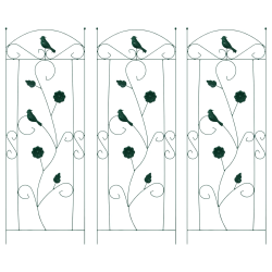 vidaXL Dārza žogs 3 pcs Zaļa 112 x 40 cm Tērauds
