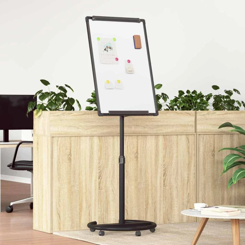 vidaXL Magnētiskā tāfele Melns un balts 62 x 62,5 x 197 cm EPS