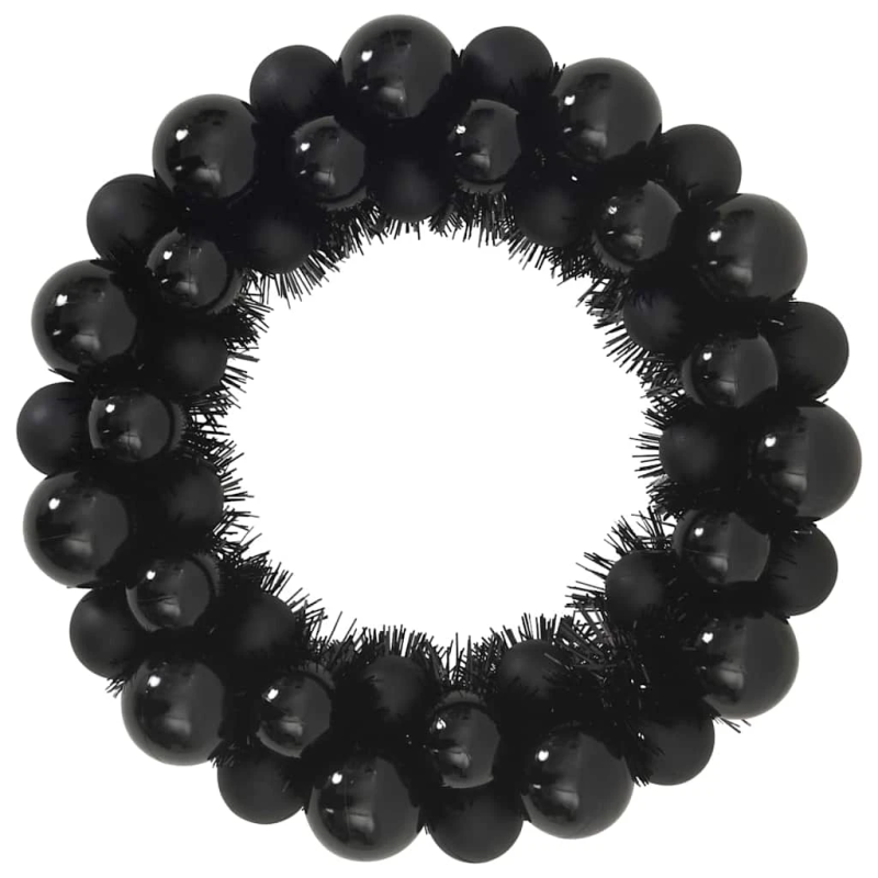 vidaXL Ziemassvētku bumbu vainagi 2 pcs Melna 33 x 33 x 7 cm