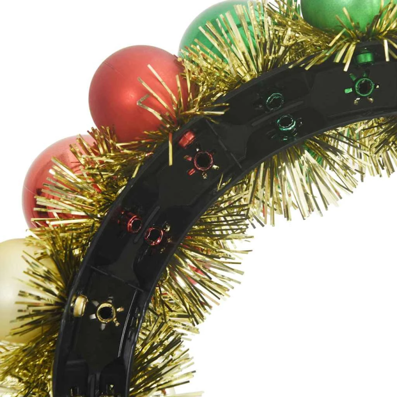 vidaXL Ziemassvētku bumbu vainagi 2 pcs Daudzkrāsains 33 x 33 x 7 cm