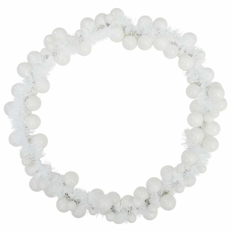 vidaXL Ziemassvētku bumbu virtene Balts 186 cm polistirols