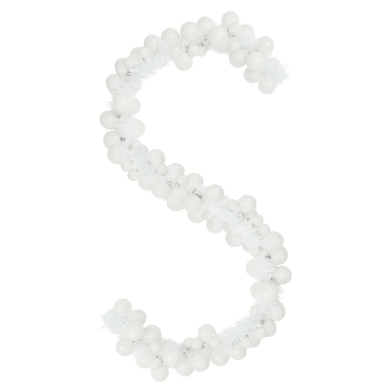 vidaXL Ziemassvētku bumbu virtene Balts 186 cm polistirols