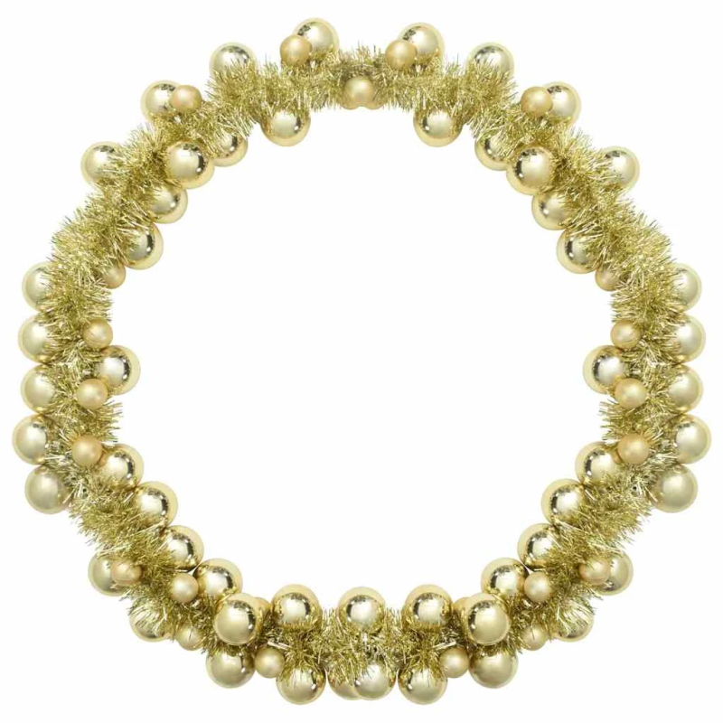 vidaXL Ziemassvētku bumbu virtene Zelts 186 cm polistirols