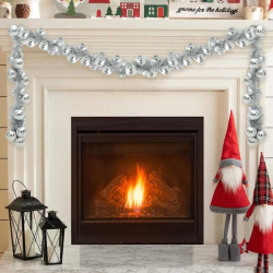 vidaXL Ziemassvētku bumbu virtene Sudraba 186 cm polistirols