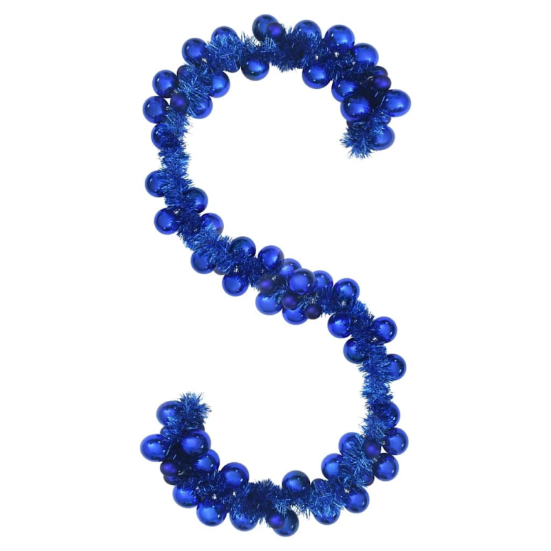 vidaXL Ziemassvētku bumbu virtene Zila 186 cm polistirols