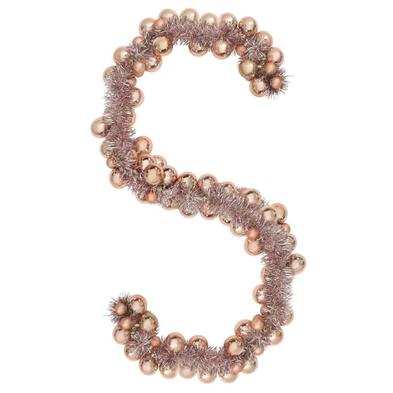 vidaXL Ziemassvētku bumbu virtene Rozā zelts 186 cm polistirols