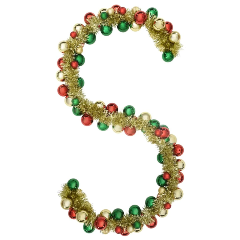 vidaXL Ziemassvētku bumbu virtene Daudzkrāsains 186 cm polistirols