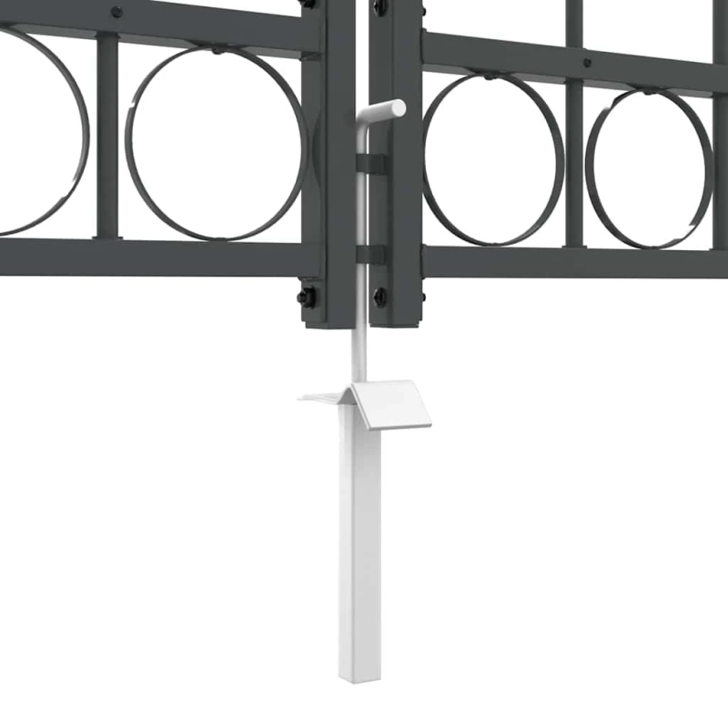 vidaXL Dārza žoga vārti ar arkveida augšu Pelēka 400 x 100 cm Tērauds