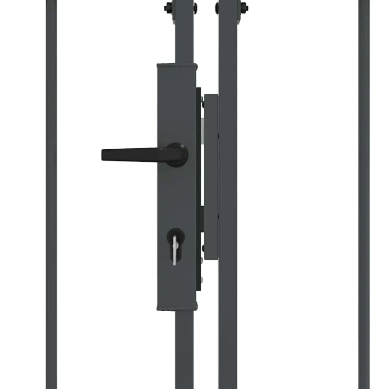 vidaXL Dārza žoga vārti ar arkveida augšu Pelēka 400 x 100 cm Tērauds