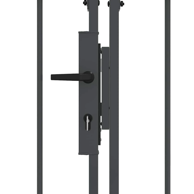 vidaXL Dārza žoga vārti ar arkveida augšu Pelēka 500 x 75 cm Tērauds