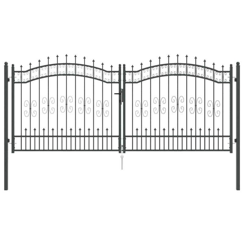 vidaXL Žoga vārti ar speara augšdaļu Pelēka 305 x 125 cm Tērauds