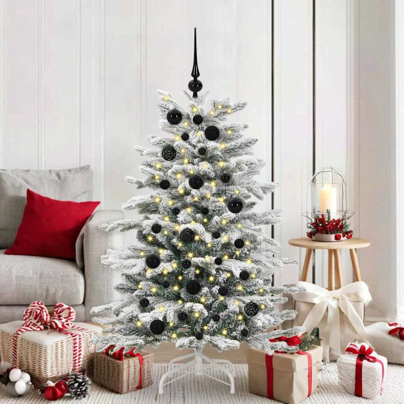 vidaXL Ziemassvētku rotājumu komplekts 61 pcs Melna Plastmasa