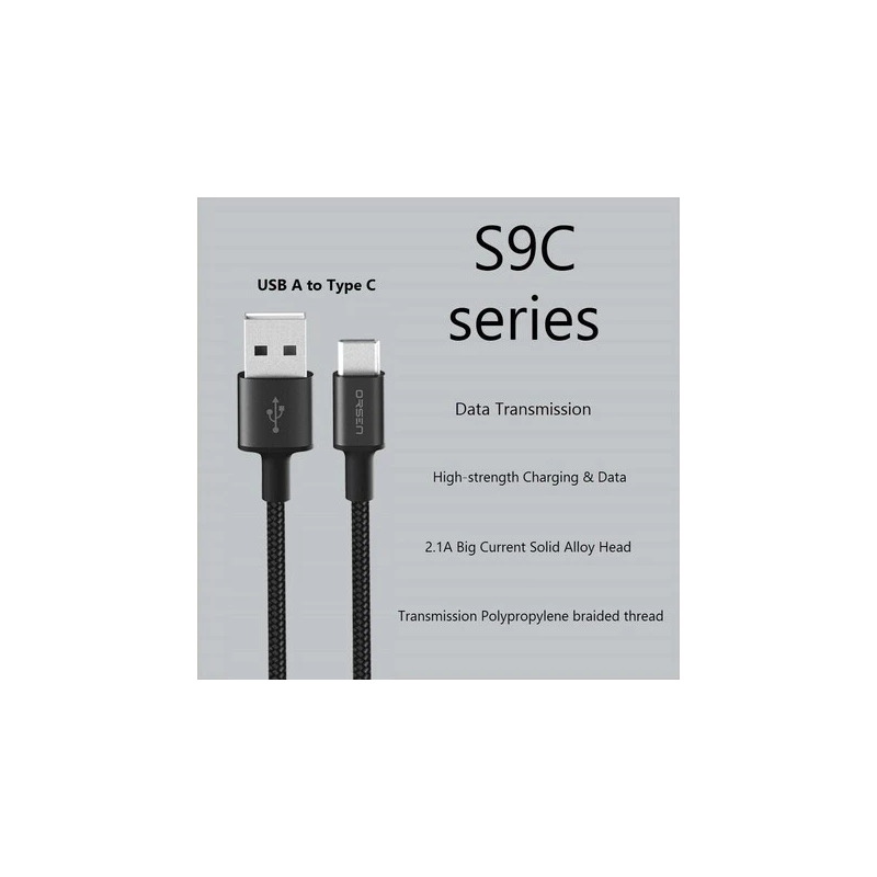 Orsen S9C USB A and Type C 2.1A 1m black