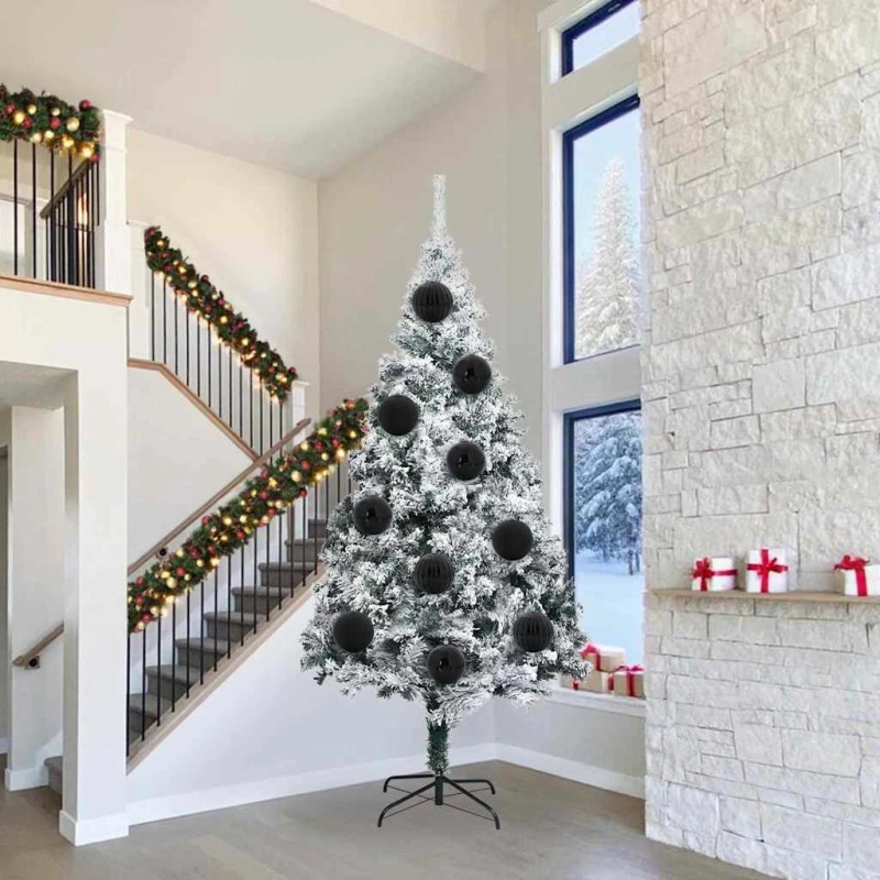 vidaXL Ziemassvētku bumbiņu komplekts XXL 3 pcs Melna Plastmasa