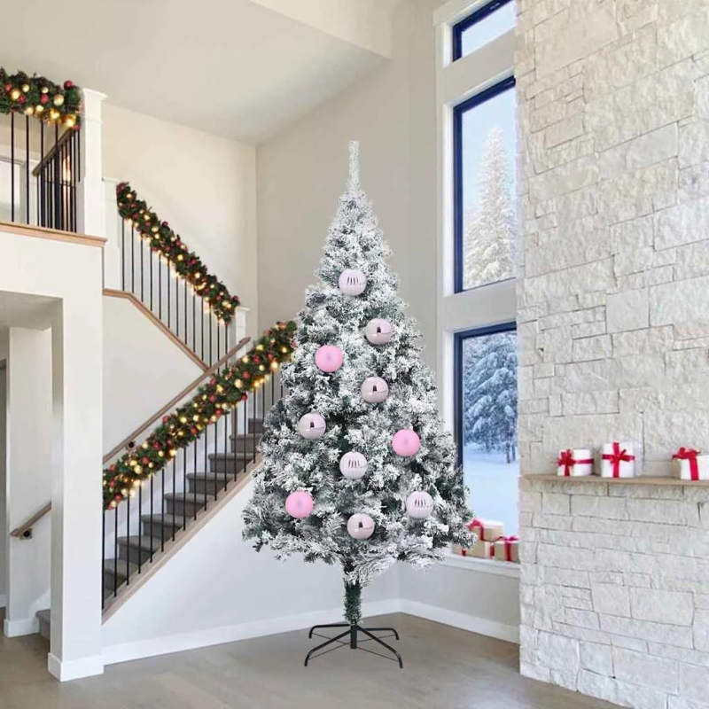 vidaXL Ziemassvētku bumbiņu komplekts XXL 4 pcs Rozā Plastmasa