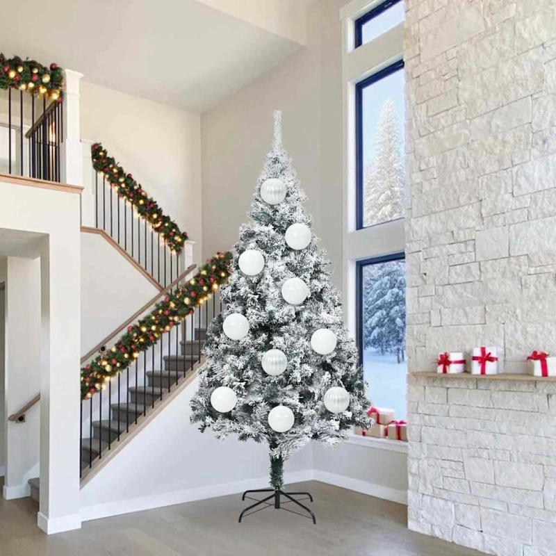 vidaXL Ziemassvētku bumbiņu komplekts XXL 3 pcs Balts Plastmasa