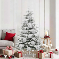 vidaXL Ziemassvētku bumbiņu komplekts XL 9 pcs Sudraba Plastmasa