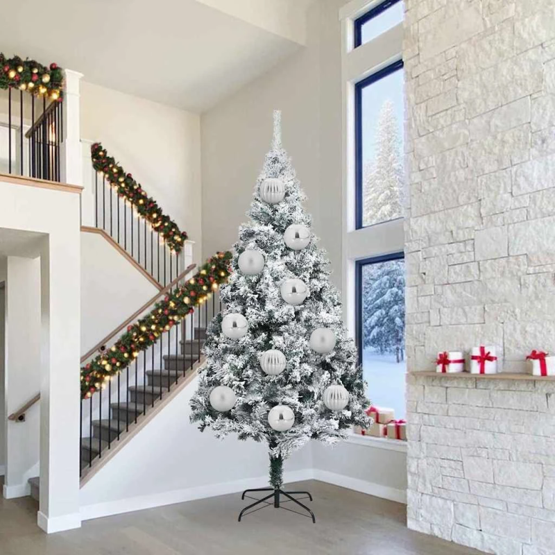 vidaXL Ziemassvētku rotājumu komplekts XXL 3 pcs Sudraba Plastmasa