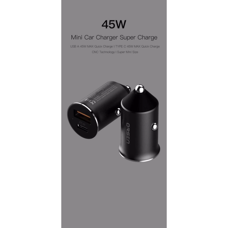 Orsen C8 45W Mini Car Charger black
