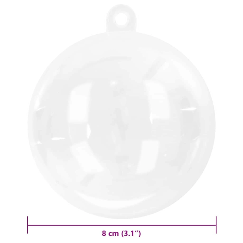vidaXL Ziemassvētku rotājumu komplekts 25 pcs Caurspīdīgs DIA 8 cm