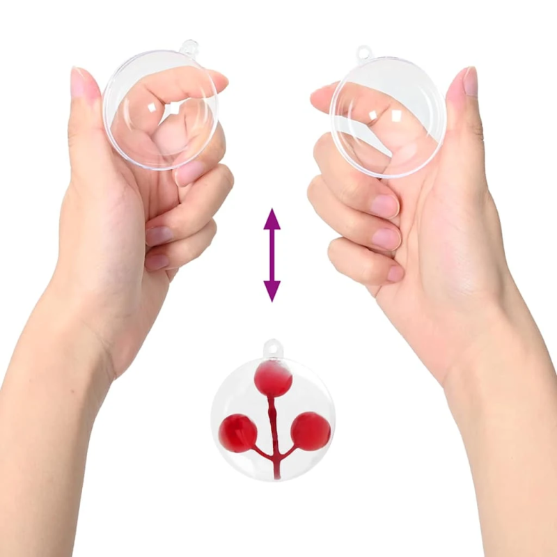 vidaXL Ziemassvētku rotājumu komplekts 100 pcs Caurspīdīgs DIA 8 cm