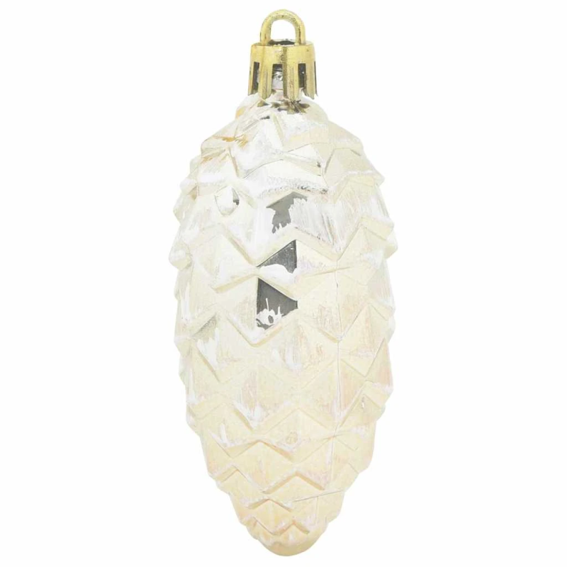 vidaXL Ziemassvētku priežu čiekuru bumba 40 pcs šampanieša Plastmasa