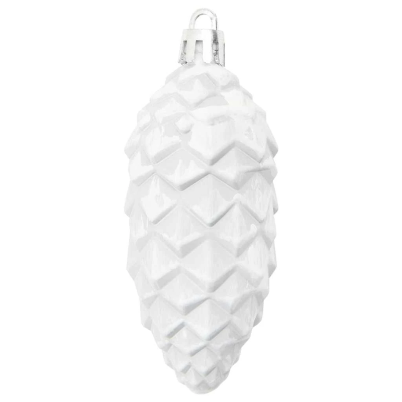 vidaXL Ziemassvētku priežu čiekuru bumba 40 pcs Balts Plastmasa