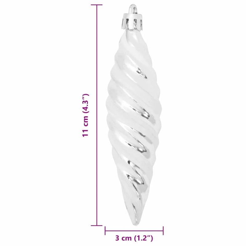 vidaXL Ziemassvētku spirālveida bumba 40 pcs Sudraba Plastmasa