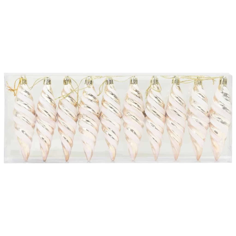 vidaXL Ziemassvētku spirālveida bumba 40 pcs šampanieša Plastmasa