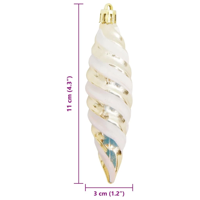 vidaXL Ziemassvētku spirālveida bumba 40 pcs šampanieša Plastmasa